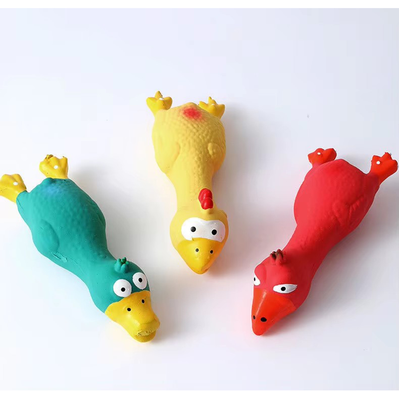 Interactive Squeaky Plush Dog Toy - Cute Dog Squeak Toy Latex Chicken