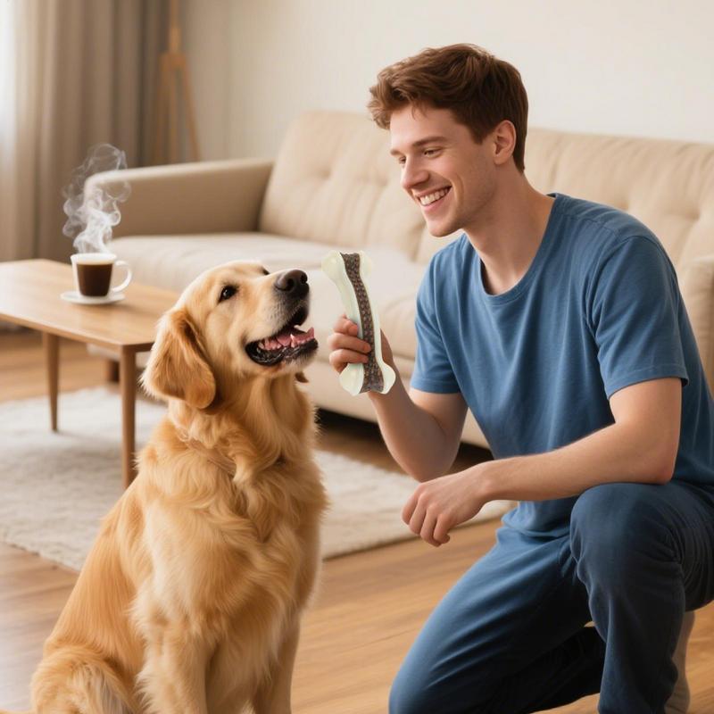 Dog Bone Toy Interactive Clean - đánh giá và giá Teeth Cleaning Dog Chew Bone
