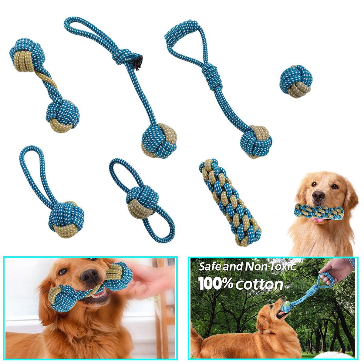 New 7PCS Pet Dog Puppy Double  - đánh giá và giá Teeth Cleaning Dog Chew Bone