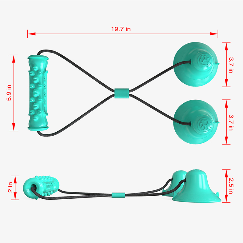 Dual Suction Cup Dog Chew Tug  - đánh giá và giá Dog Rope Toy Aggressive Chewers