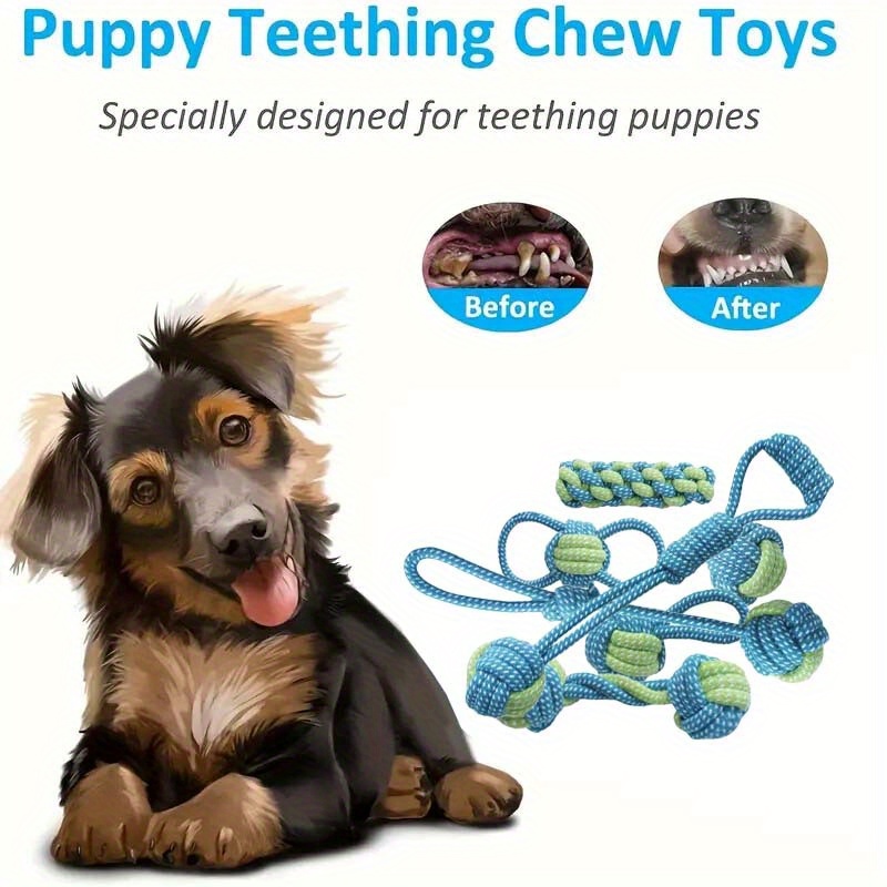 7pcs  Interactive Knot Toys Du - đánh giá và giá Dog Rope Toy Aggressive Chewers