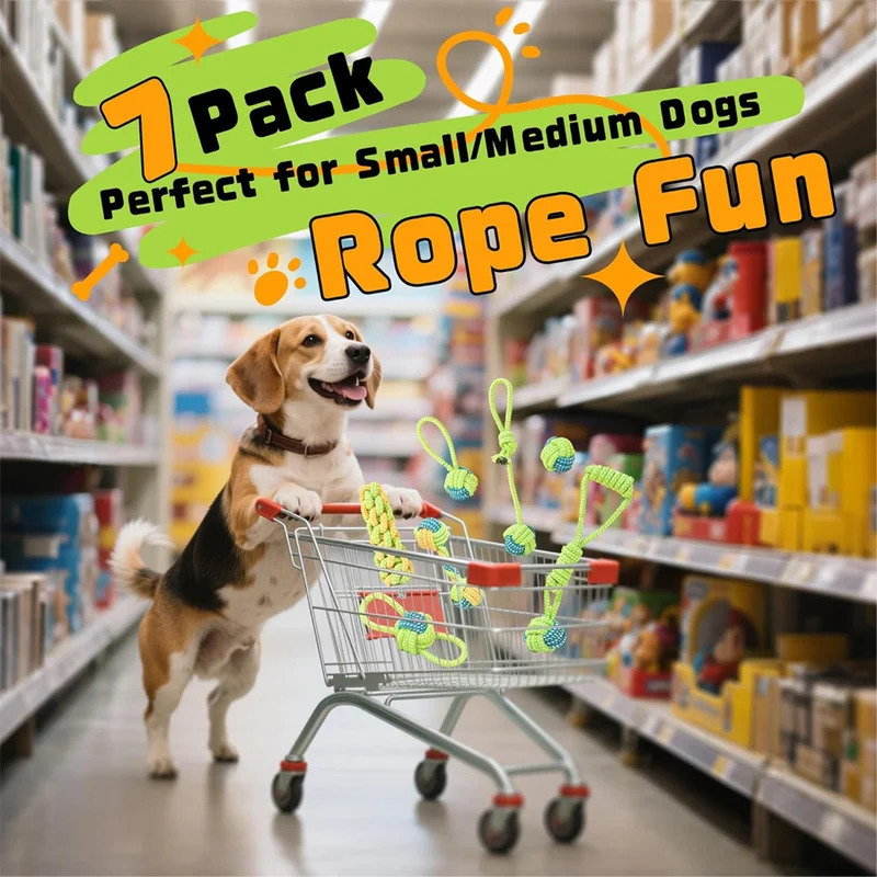 1/7 Pack Heavy Duty Dog Tug Ro - đánh giá và giá Dog Rope Toy Aggressive Chewers